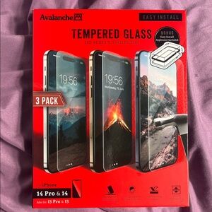 Avalanche Red Tempered Glass Screen Protector for iPhone - 3 Pack